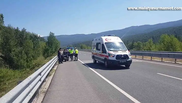 Yan yatıp bariyere çarpan ATV'nin sürücüsü ağır yaralandı