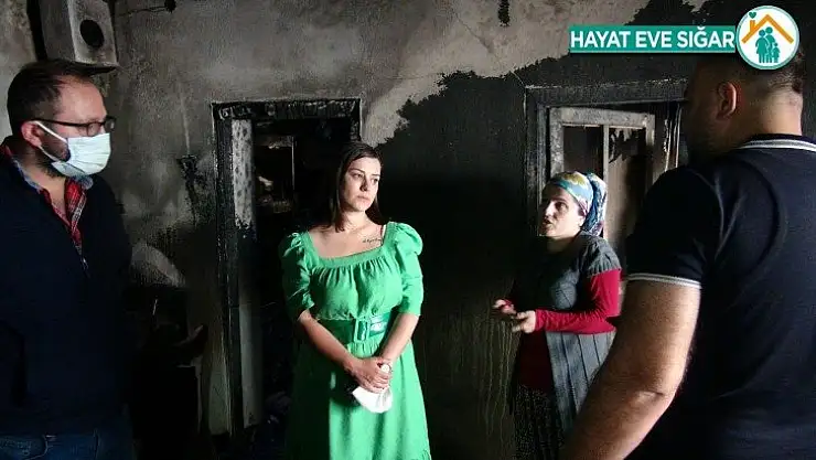 Yanan evi için Evsa'ya güzel haber hayırseverlerden geldi