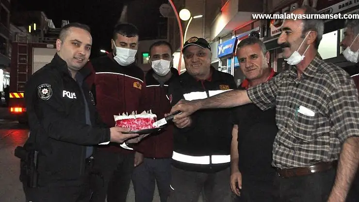 Yangın ihbarına giden itfaiyecilere polisten sürpriz