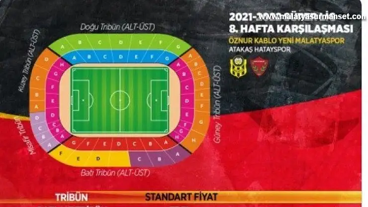 Yeni Malatyaspor - Hatayspor maçının biletleri satışa çıkıyor