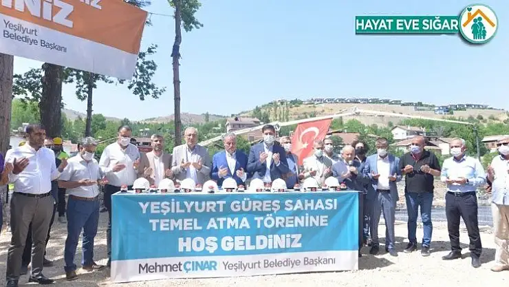 Yeşilyurt güreş sahasının temeli törenle atıldı