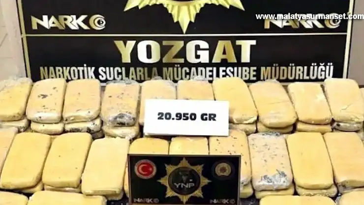 Yozgat'ta 21 kilogram eroin ele geçirildi