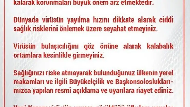 YTB'den 'lütfen evde kalın' çağrısı