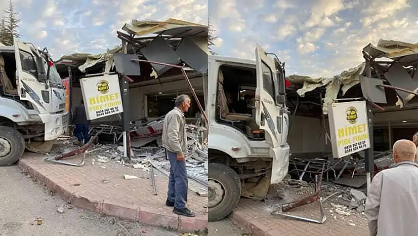 Freni Patlayan Kamyon Fırına Daldı