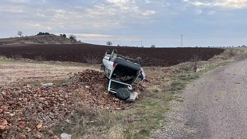 Güvenlik korucusunun aracı takla attı: 1 yaralı