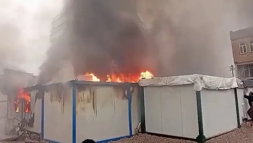 Konteynerde çıkan yangın korkuttu