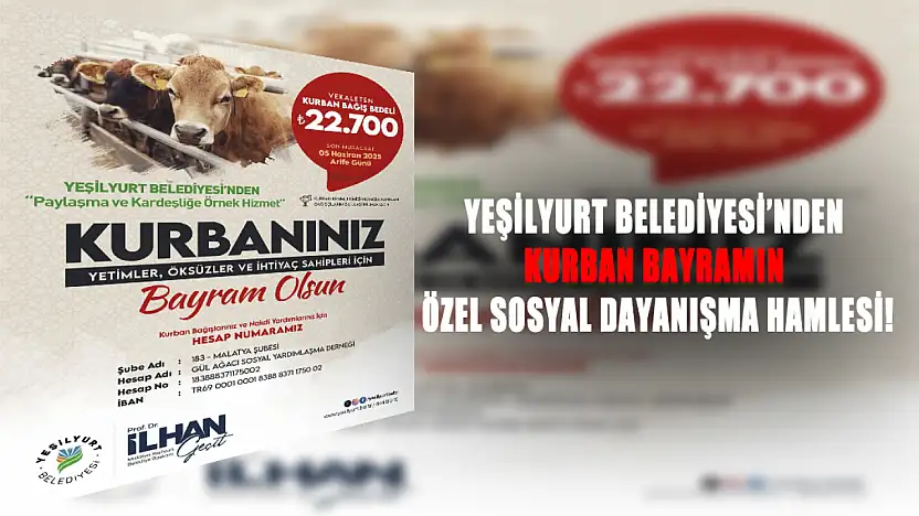 Yeşilyurt Belediyesi'nden Bayrama Özel Sosyal Dayanışma Hamlesi!