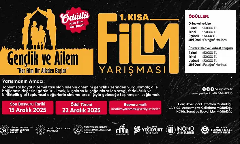 Malatya'da 1. Kısa Film Festivali'nde son başvuru 15 Aralık