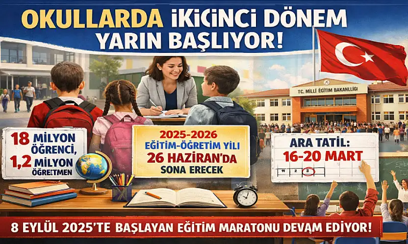 Okullarda ikinci dönem yarın başlıyor