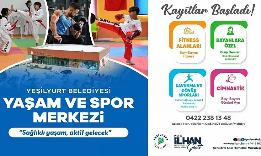Yeşilyurt Belediyesi Yaşam ve Spor Merkezi'nde kayıtlar başladı